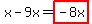 x+-+9x+=+highlight%28-8x%29