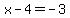 x+-4=+-3+