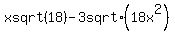 x+sqrt%2818%29-+3+sqrt+%2818x%5E2%29