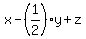 x-%281%2F2%29y+%2B+z