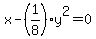 x-%281%2F8%29y%5E2=0