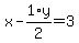 x-1%2F2%2Ay=3