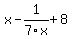 x-1%2F7x%2B8