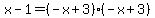 x-1=%28-x%2B3%29%28-x%2B3%29