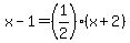 x-1=%281%2F2%29%28x%2B2%29