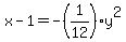 x-1=-%281%2F12%29y%5E2