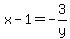x-1=-3%2Fy