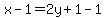x-1=2y%2B1-1