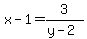 x-1=3%2F%28y-2%29