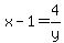 x-1=4%2Fy