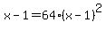 x-1=64%28x-1%29%5E2