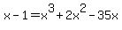 x-1=x%5E3%2B2x%5E2-35x