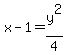 x-1+=+y%5E2%2F4