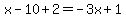 x-10%2B2=-3x%2B1