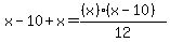 x-10%2Bx=%28%28x%29%28x-10%29%29%2F12