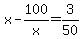 x-100%2Fx+=+3%2F50