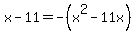 x-11+=+-%28x%5E2-11x%29