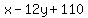 x-12y%2B110