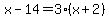x-14+=+3%28x%2B2%29