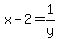 x-2=1%2Fy