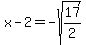 x-2+=+-sqrt%2817%2F2%29