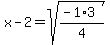 x-2+=+sqrt%28%28-1%2A3%29%2F4%29