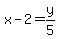 x-2+=+y%2F5