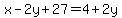 x-2y%2B27=4%2B2y