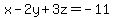x-2y%2B3z=-11
