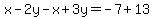 x-2y-x%2B3y=-7%2B13