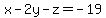 x-2y-z=-19