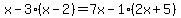 x-3%28x-2%29=7x-1%282x%2B5%29
