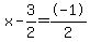 x-3%2F2=%2B-1%2F2