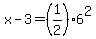 x-3=%281%2F2%296%5E2