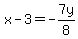 x-3=-7y%2F8