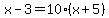 x-3=10%28x%2B5%29