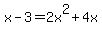 x-3=2x%5E2%2B4x