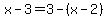 x-3=3-%28x-2%29