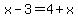 x-3=4%2Bx