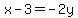 x-3+=+-2y