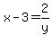 x-3+=+2%2Fy
