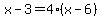 x-3+=+4%28x-6%29