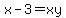 x-3+=+xy
