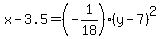 x-3.5=%28-1%2F18%29%28y-7%29%5E2