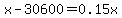 x-30600=0.15x