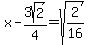 x-3sqrt%282%29%2F4=sqrt%282%2F16%29