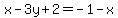 x-3y%2B2=-1-x