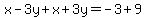 x-3y%2Bx%2B3y=-3%2B9