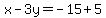 x-3y=-15%2B5