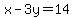x-3y+=+14